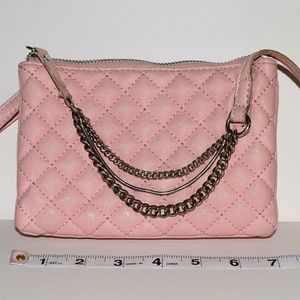 ✅Express Pink Crossbody Bag with Chain accent